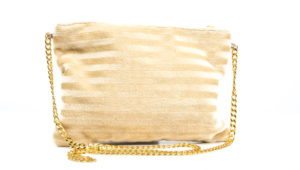 DARCY DISCO POUCH IN RICH IVORY STRIPES
