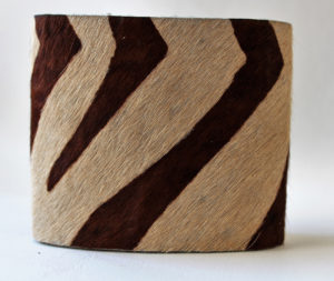 BROWN ZEBRA PRINT LEATHER CUFF