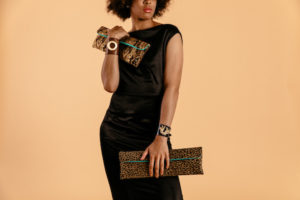 LUELLA EXTRA WIDE CLUTCH IN CLASSIC BROWN/BLACK LEOPARD
